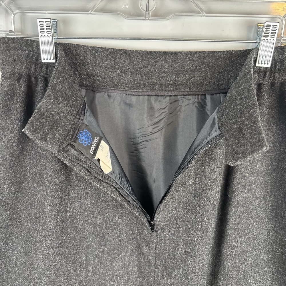 Vtg Panther 100% Wool Womens Sz 10 Gray Pencil Skirt Lined Midi Academia‎ Preppy - Picture 4 of 7